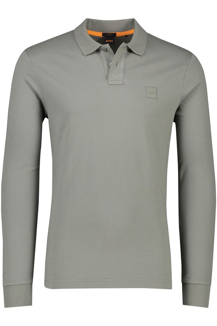 Boss Orange Passerby polo groen effen katoen slim fit