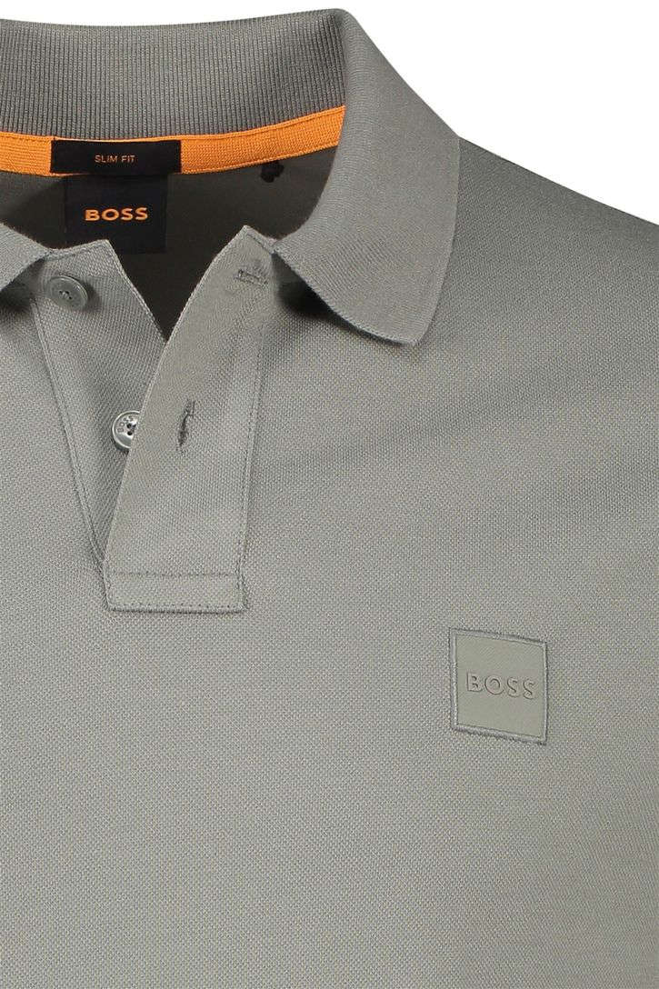 Boss Orange Passerby polo groen effen katoen slim fit