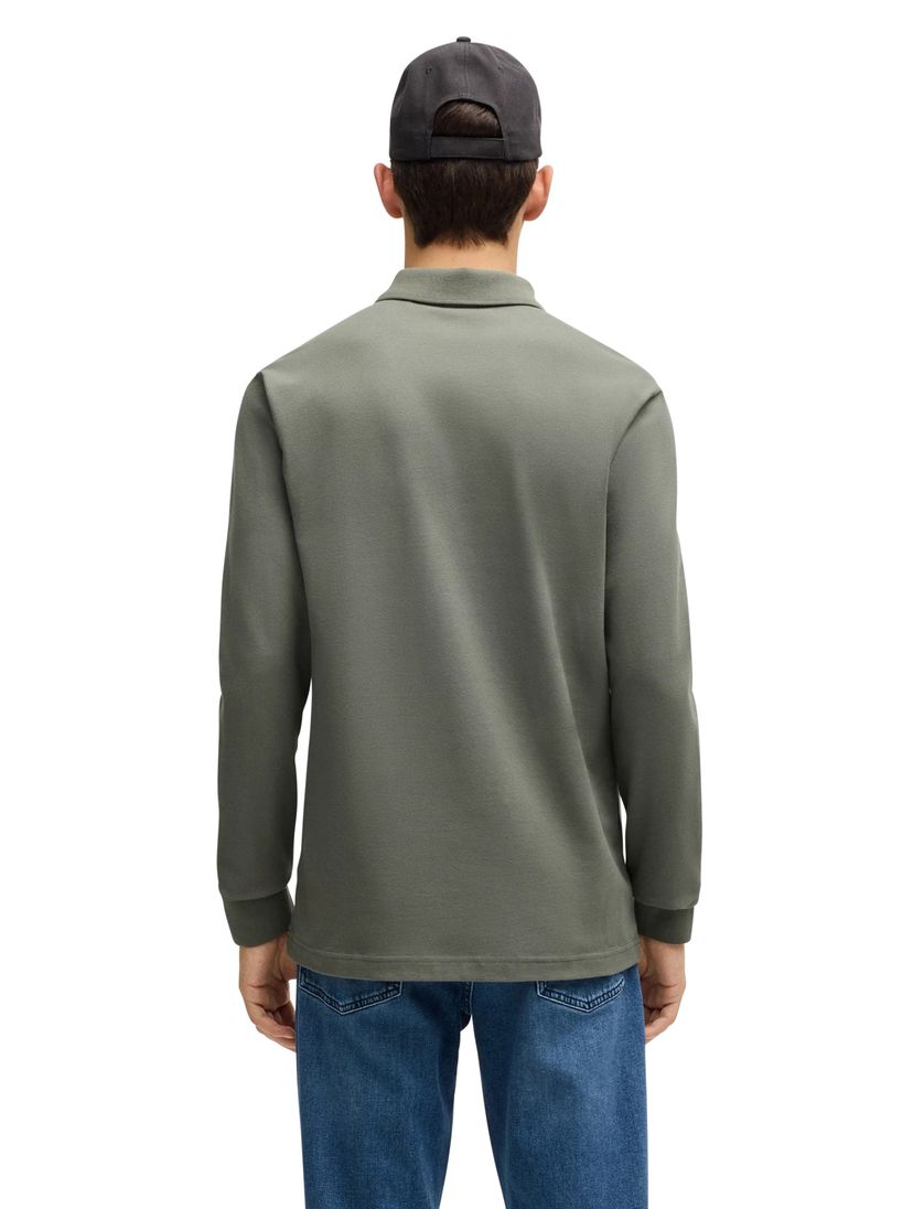 Boss Orange Passerby polo groen effen katoen slim fit