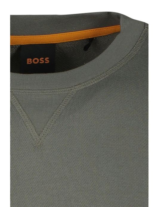 Boss Orange trui Westart groen effen normale fit ronde hals