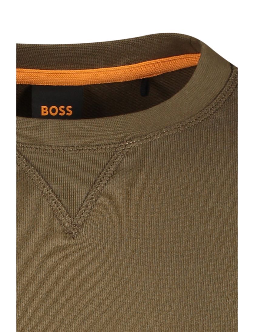 Boss Orange trui Westart bruin effen katoen normale fit