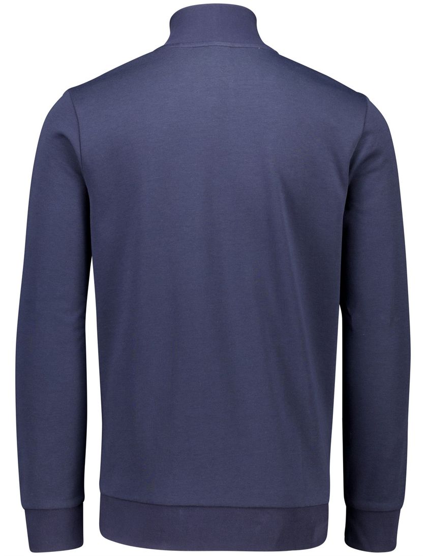 vest Boss Black Siza effen blauw normale fit katoen