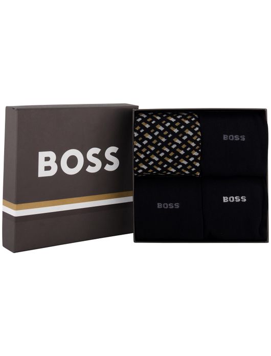 BOSS Sokken 4-pack zwart katoen