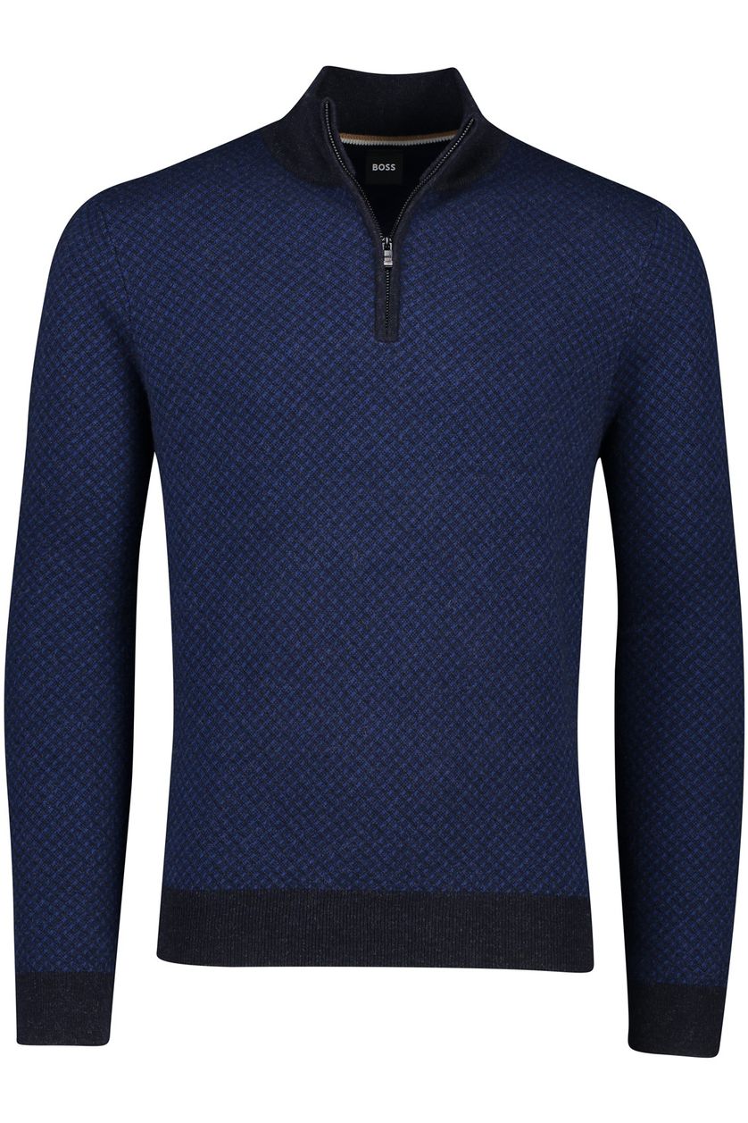Boss Black half zip donkerblauw wol