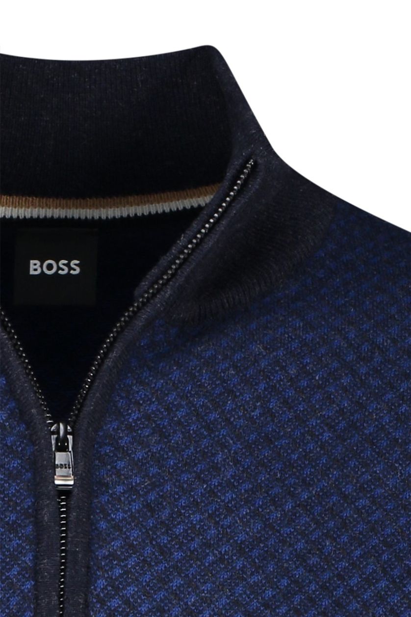 Boss Black half zip donkerblauw wol