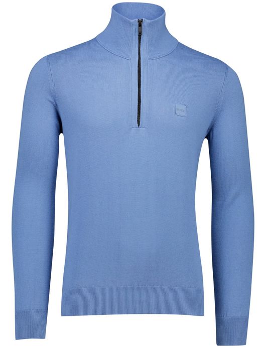 Boss Orange trui half zip blauw
