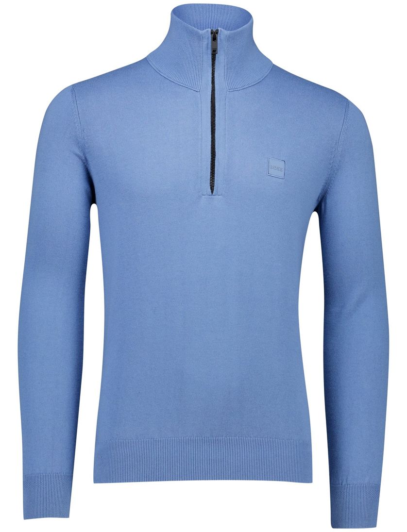 Boss Orange trui half zip blauw