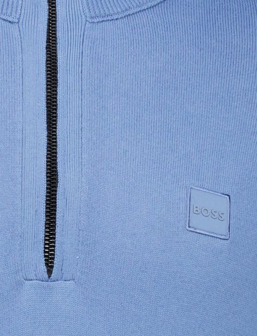 Boss Orange trui half zip blauw