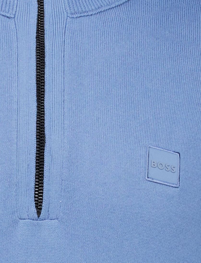 Boss Orange trui half zip blauw