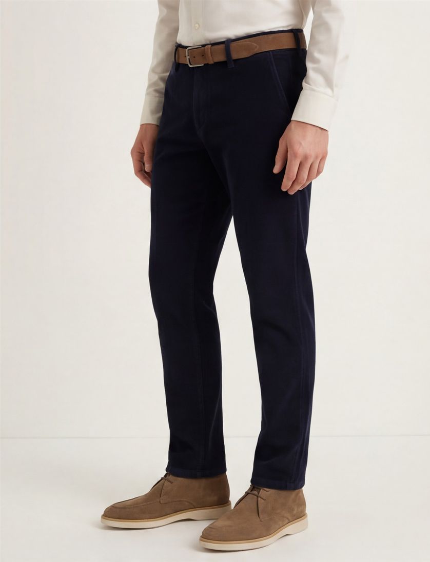 M.E.N.S. madison pantalon donkerblauw effen normale fit