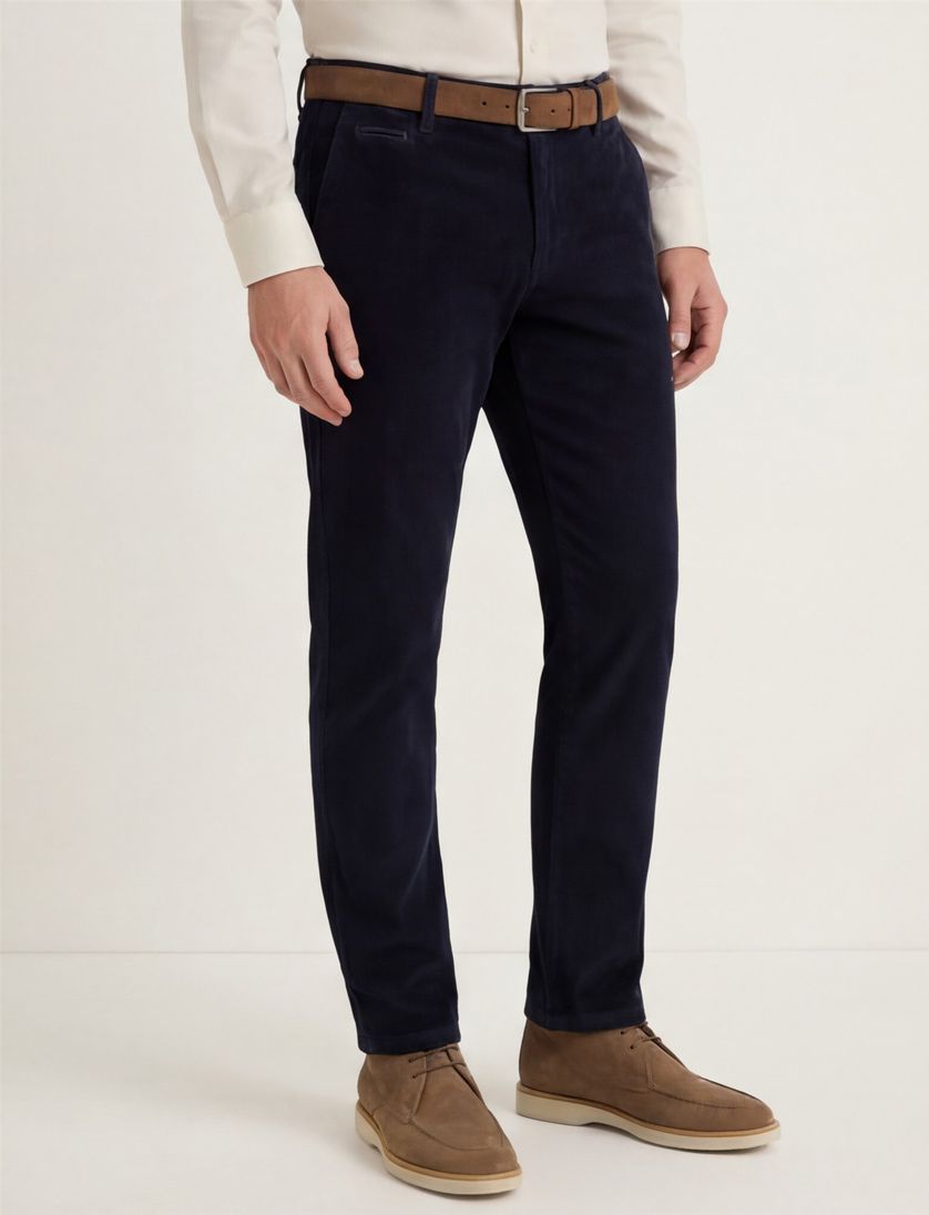 M.E.N.S. madison pantalon donkerblauw effen normale fit