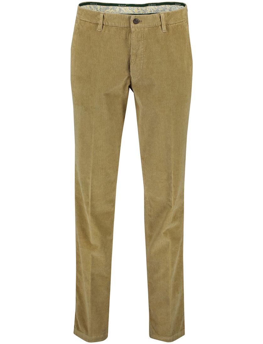 M.E.N.S. Madison chino bruin ribstof normale fit effen