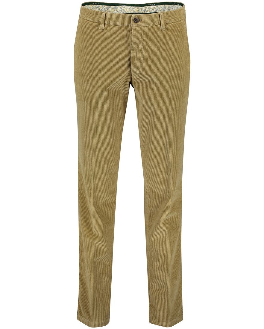 M.E.N.S. Madison chino bruin ribstof normale fit effen