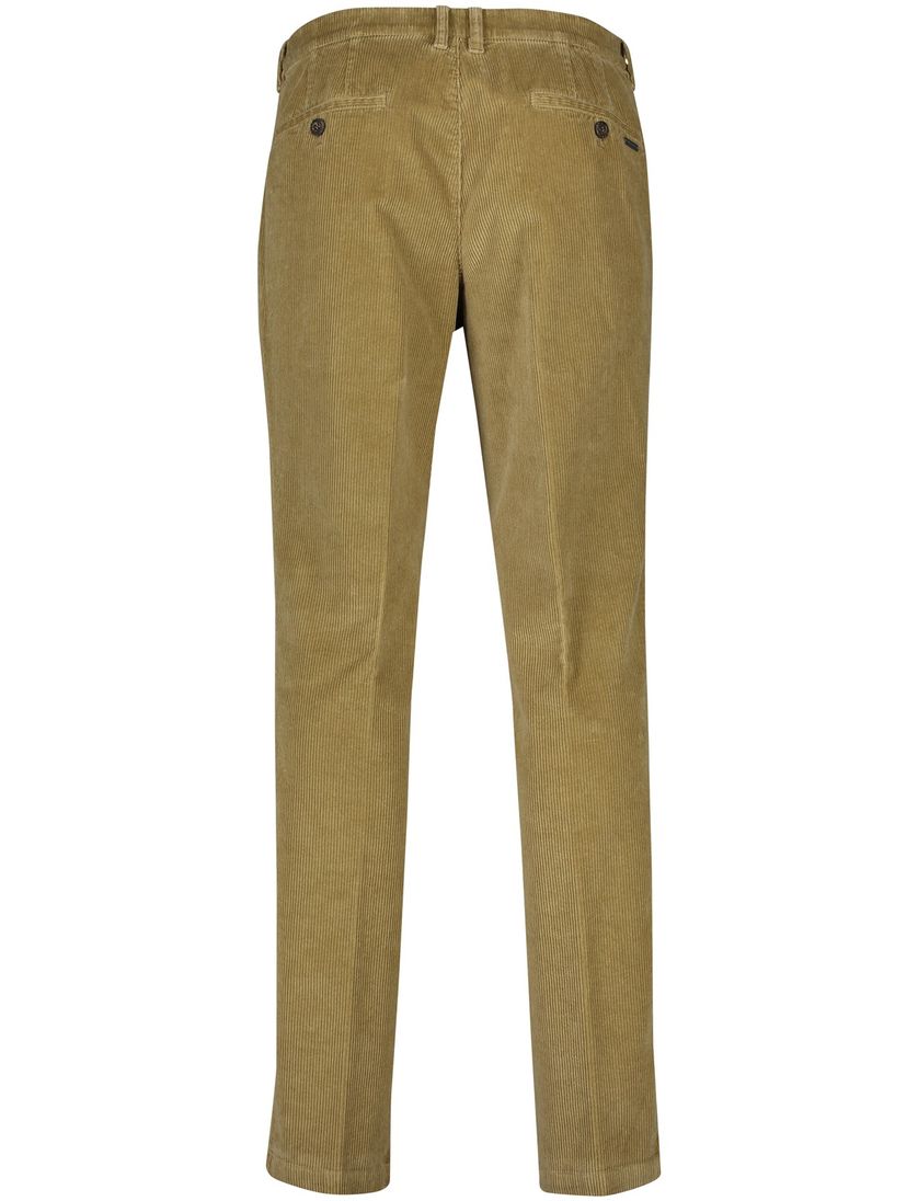 M.E.N.S. Madison chino bruin ribstof normale fit effen