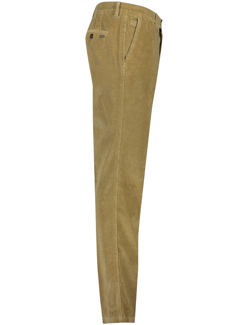 M.E.N.S. Madison chino bruin ribstof normale fit effen