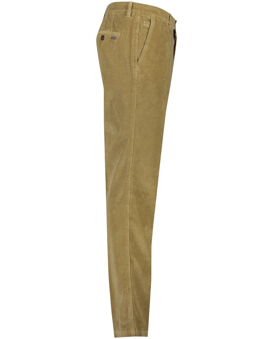 M.E.N.S. Madison chino bruin ribstof normale fit effen