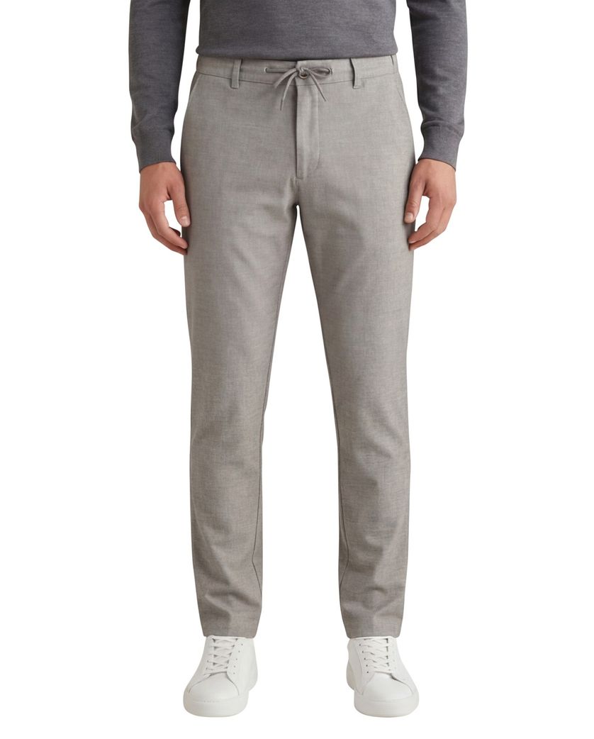 North84 pantalon grijs gemêleerd katoen