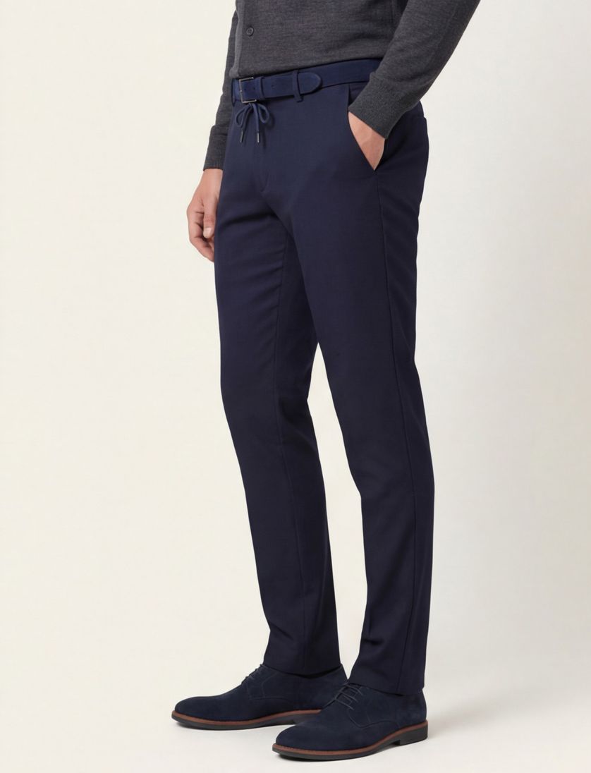 North 84 traveler pants zwart effen slim fit