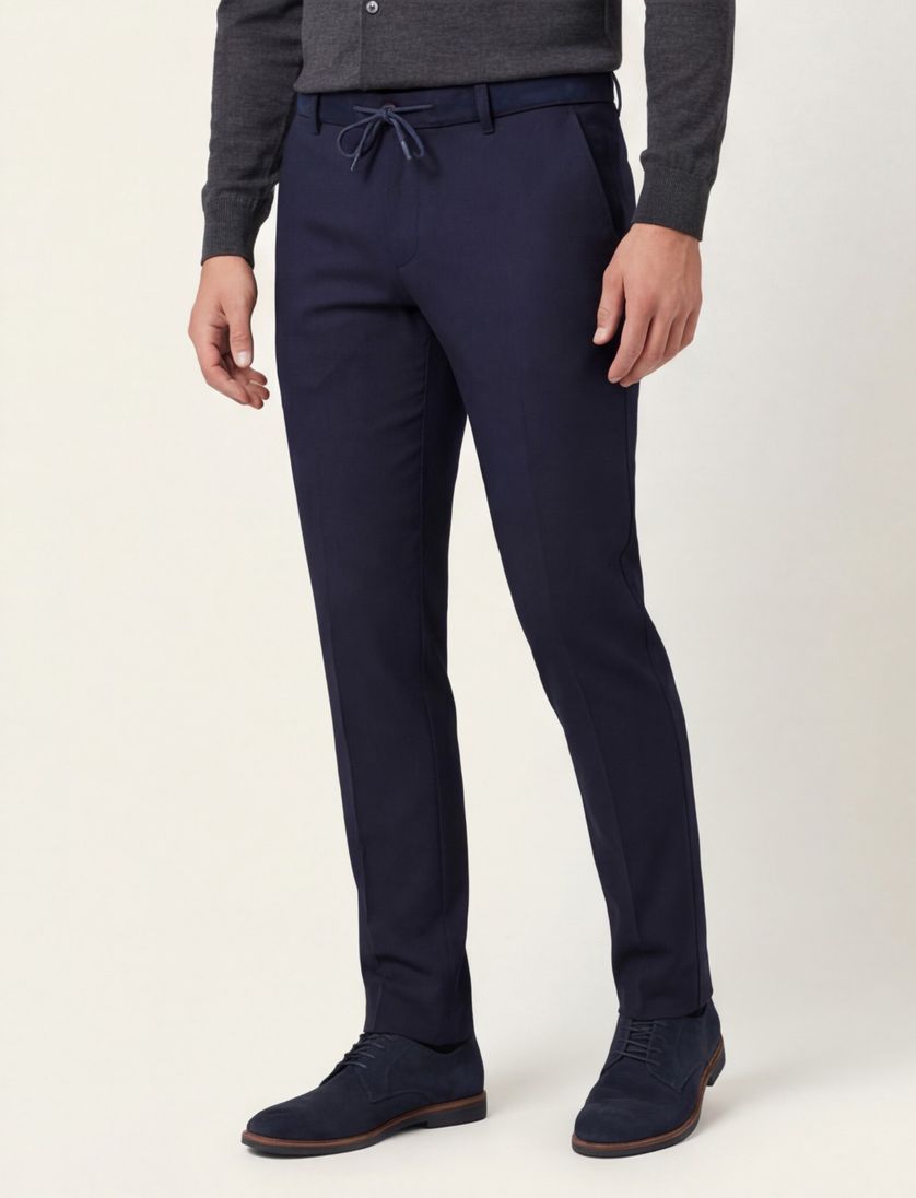 North 84 traveler pants zwart effen slim fit