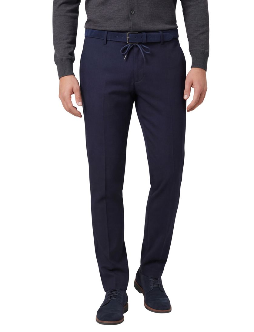 North 84 traveler pants zwart effen slim fit