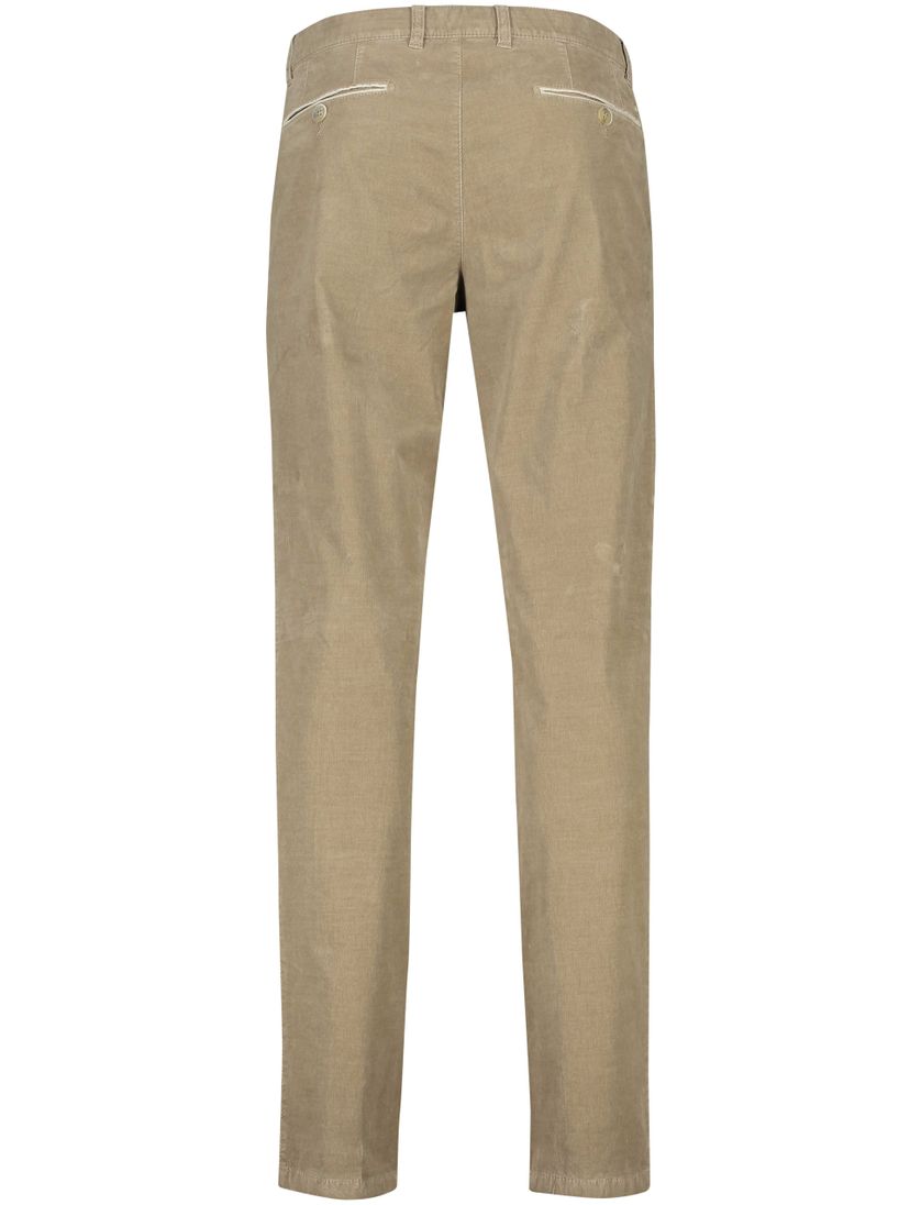 COM4 katoenen broek bruin effen normale fit zonder omslag