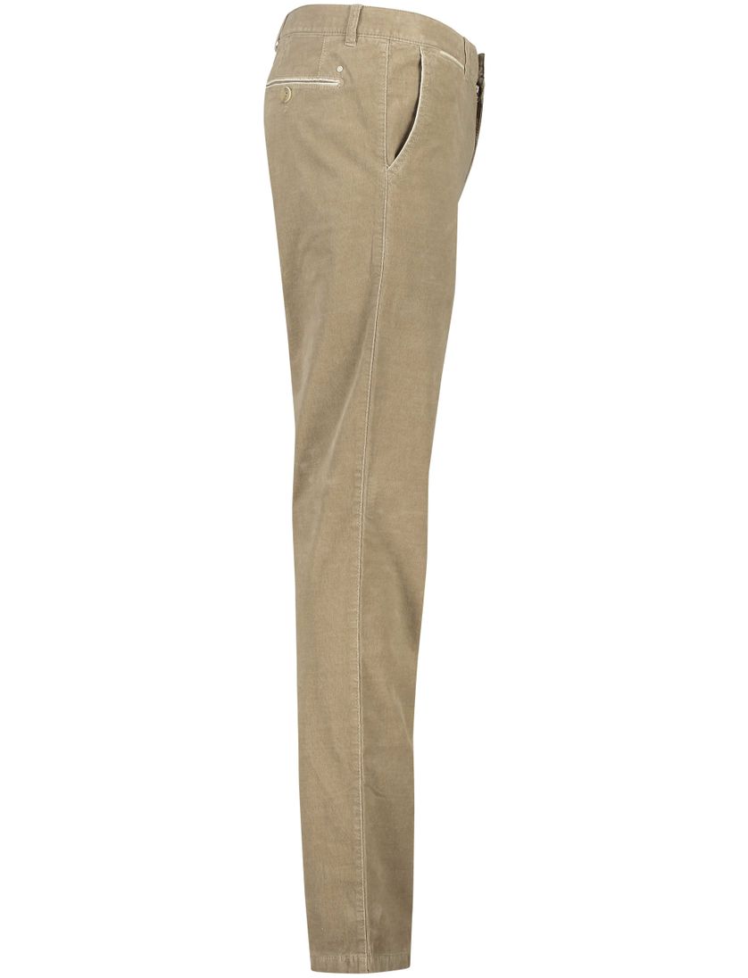 COM4 katoenen broek bruin effen normale fit zonder omslag