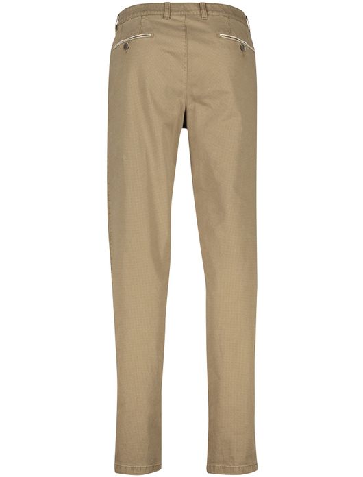 katoenen broek COM4 bruin effen katoen, stretch