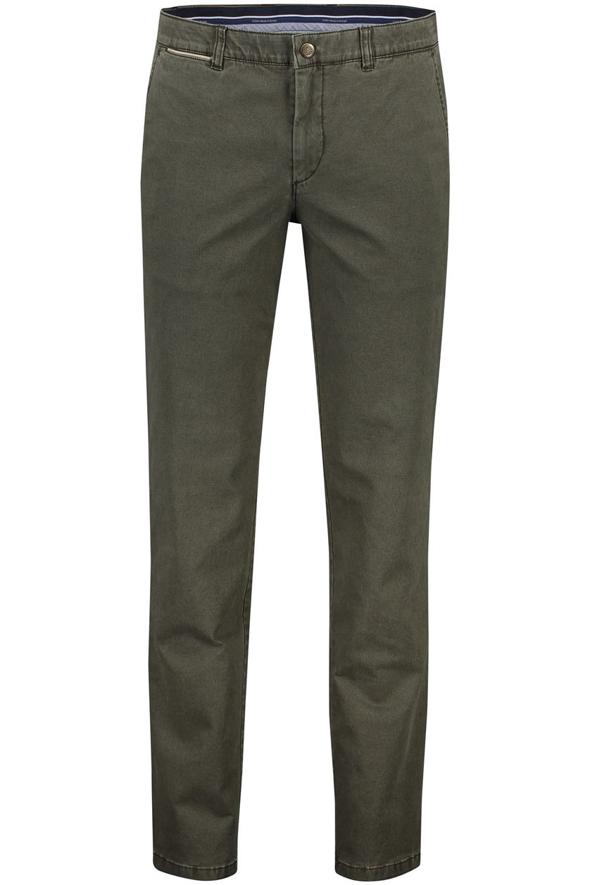 katoenen broek COM4 groen effen zonder omslag