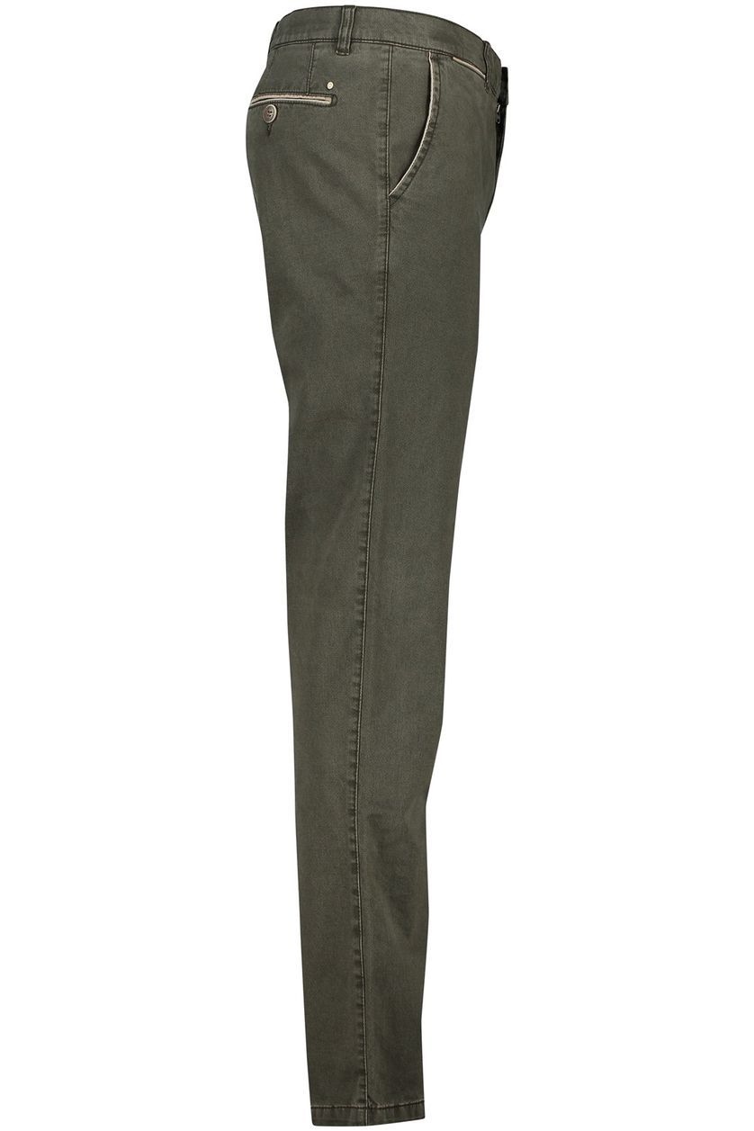 katoenen broek COM4 groen effen zonder omslag