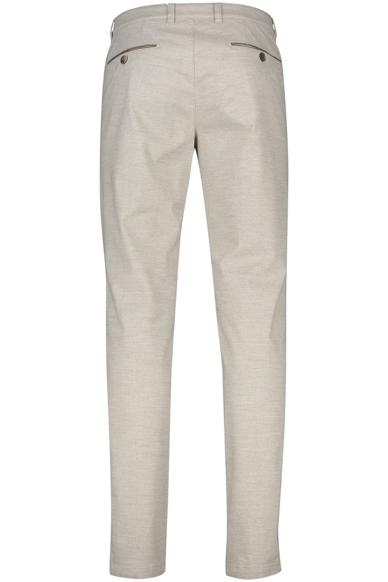 katoenen broek COM4 beige effen katoen, polyester, stretch