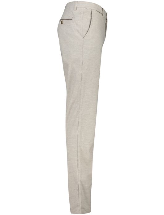 katoenen broek COM4 beige effen katoen, polyester, stretch