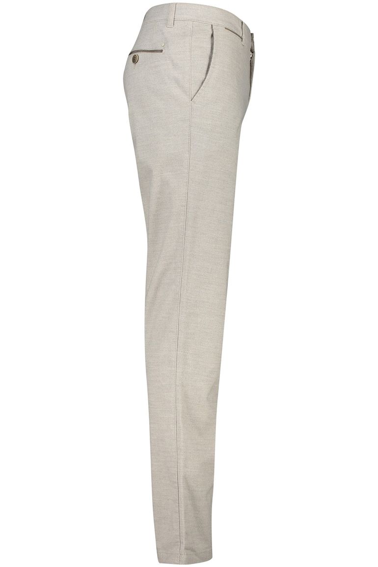 katoenen broek COM4 beige effen katoen, polyester, stretch