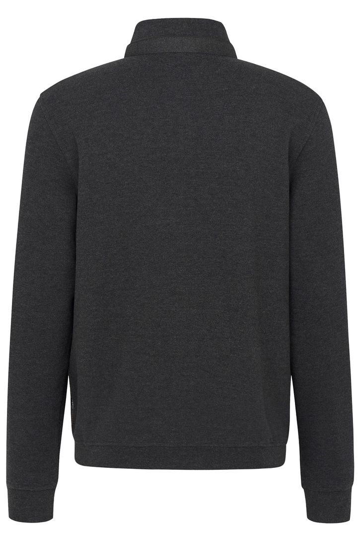 wijde fit vest Bugatti effen bruin katoen