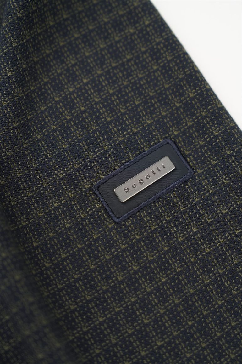 Geruit Bugatti vest groen met rits wijde fit