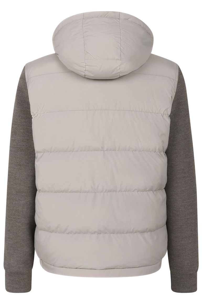 Bugatti tussenjas beige met knoop + rits wijde fit