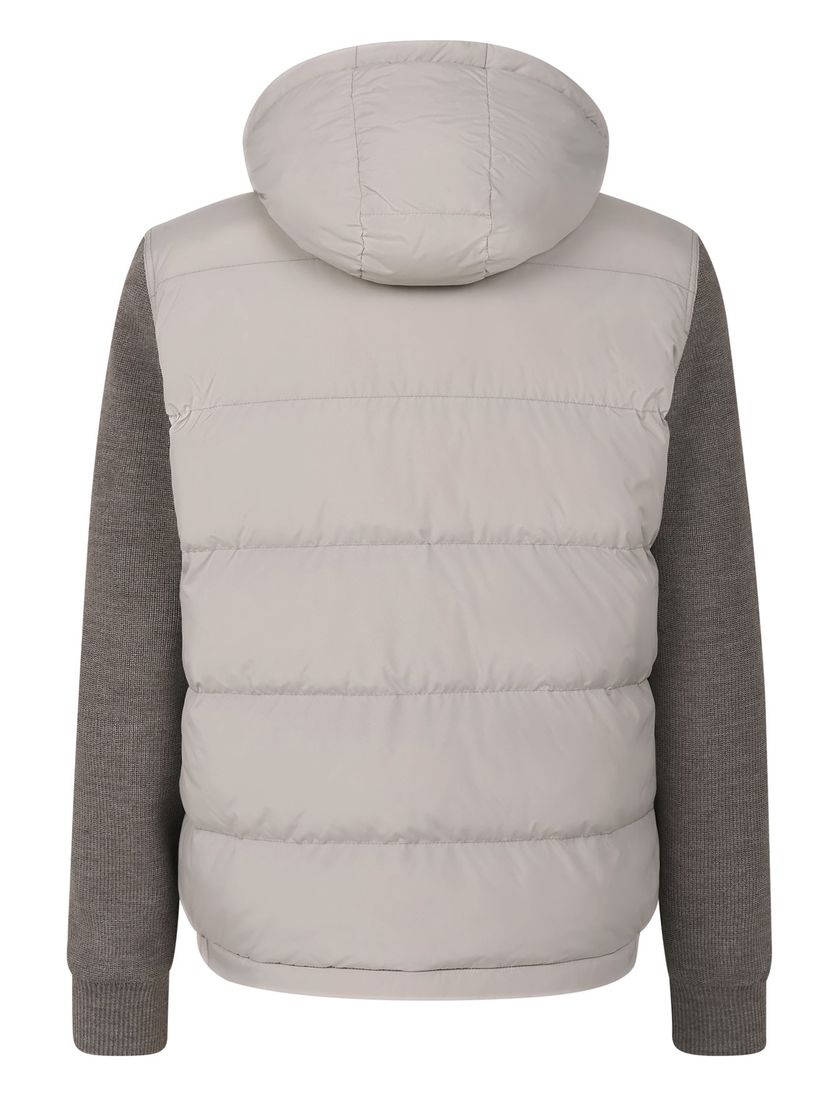 Wijde fit Bugatti tussenjas beige met knoop + rits