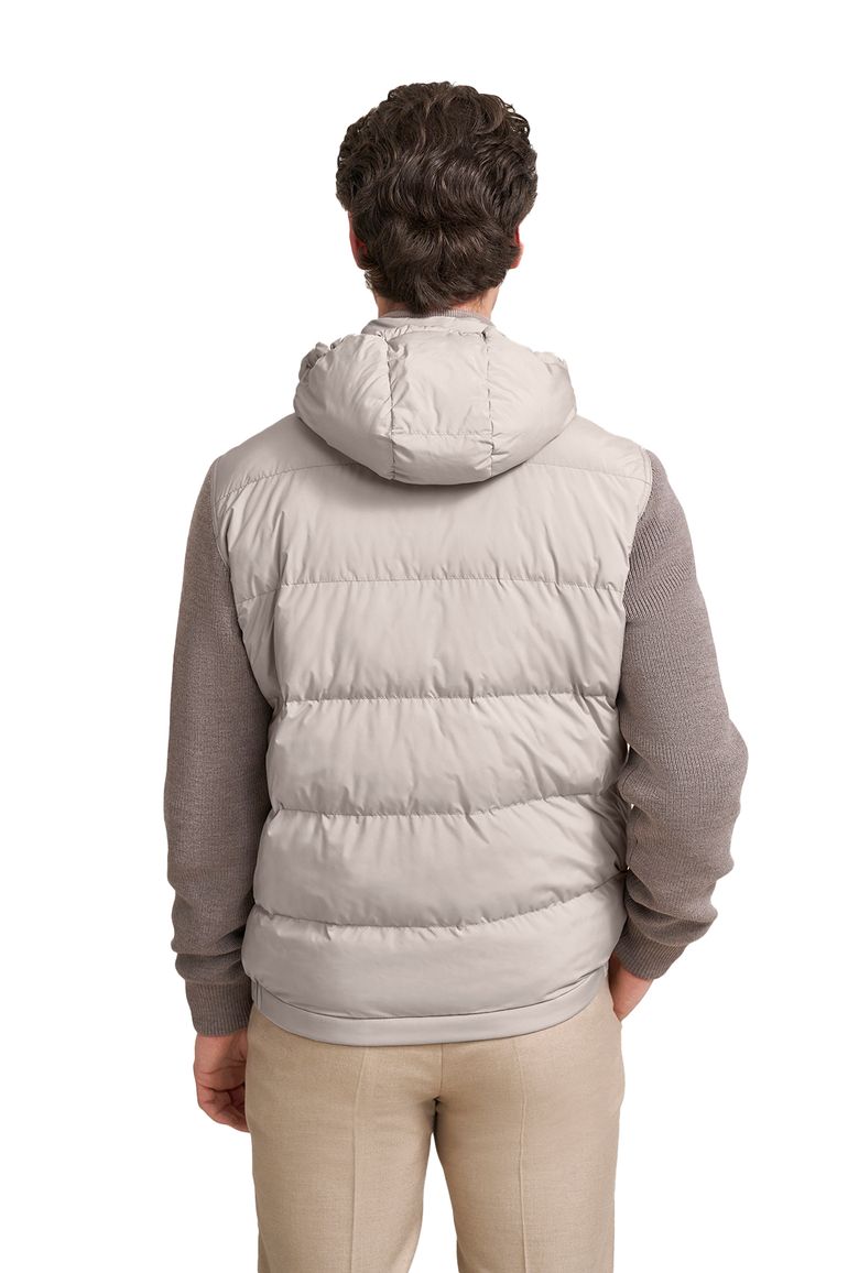 Bugatti tussenjas beige met knoop + rits wijde fit