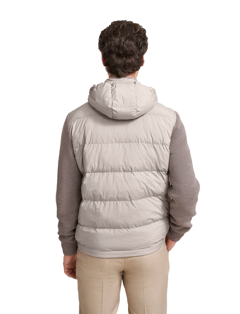 Wijde fit Bugatti tussenjas beige met knoop + rits