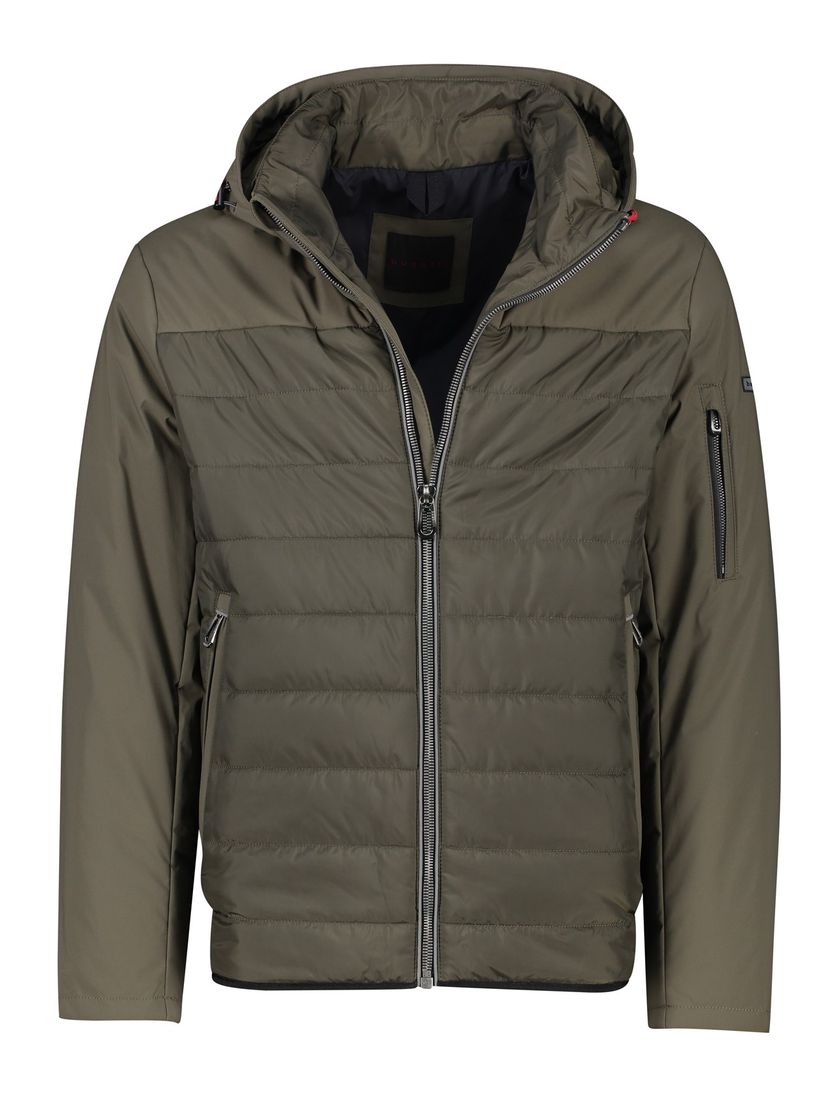 Bugatti winterjas Flexcity groen normale fit effen rits