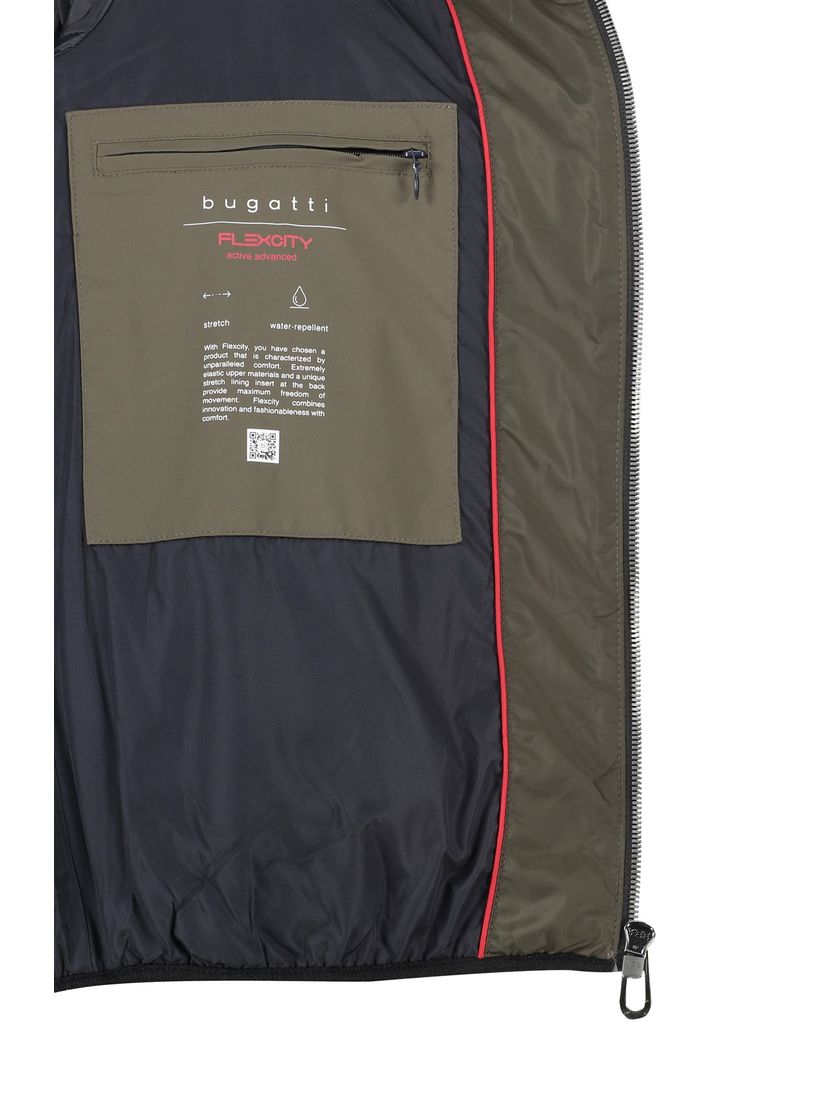 Bugatti winterjas Flexcity groen normale fit effen rits