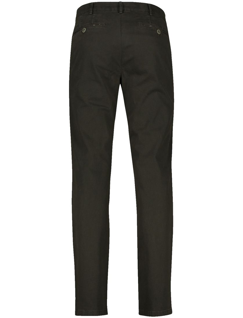 katoenen Meyer Bonn broek effen donkerbruin