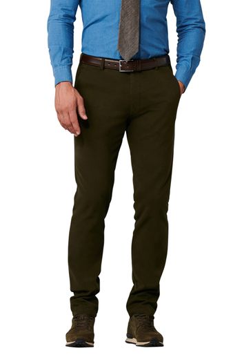 Meyer Meyer katoenen broek Bonn groen effen katoen normale fit