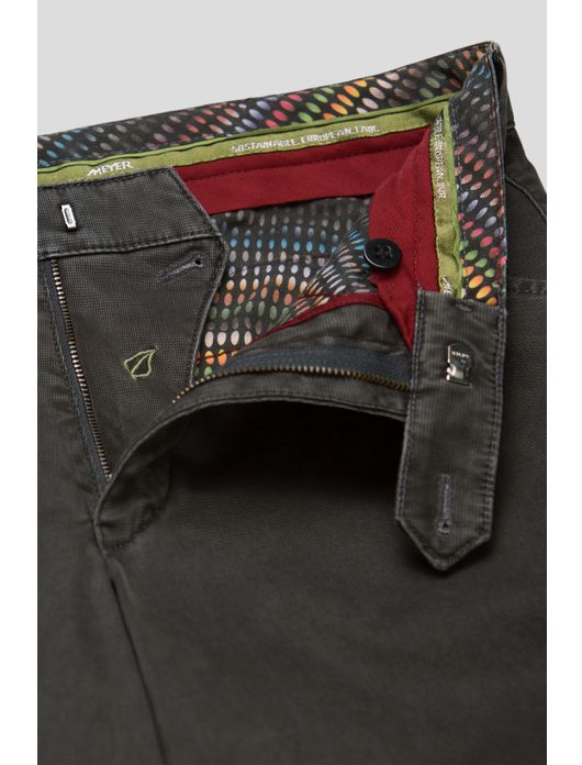 katoenen broek Meyer grijs effen katoen Chicago