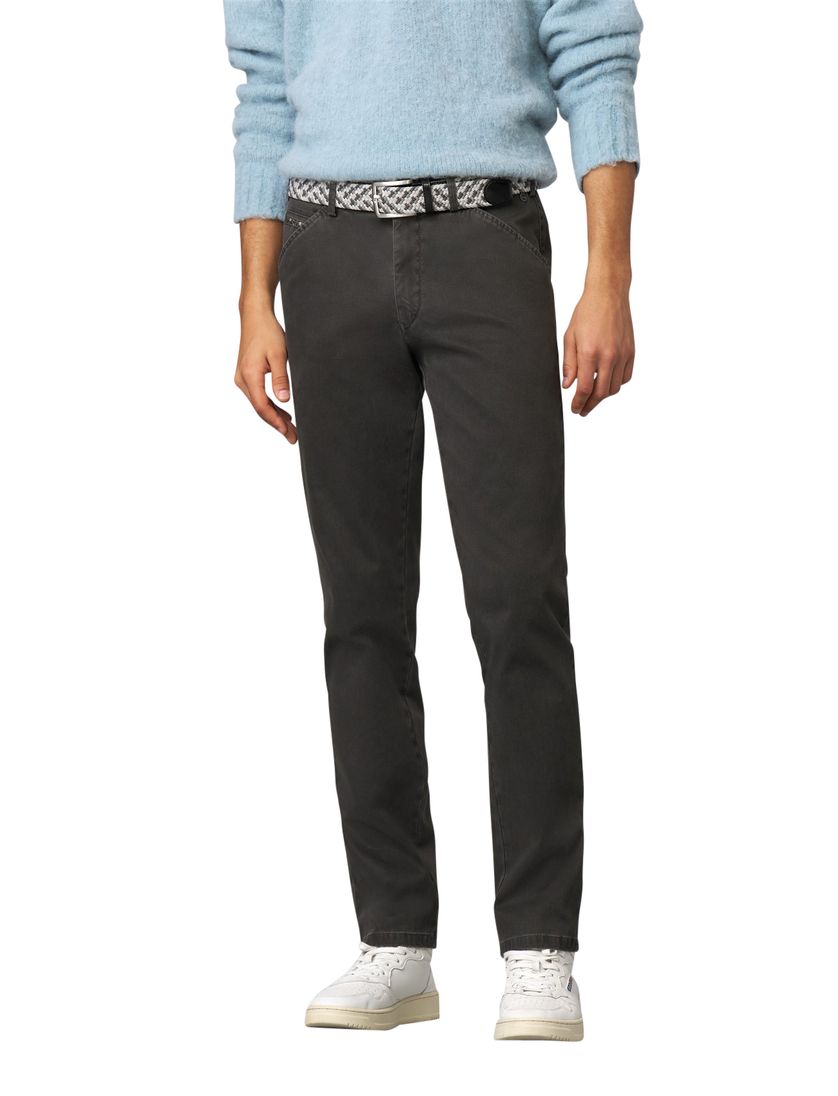 Meyer katoenen broek grijs effen katoen Chicago