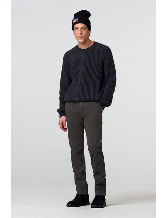 katoenen broek Meyer grijs effen katoen, stretch Bonn