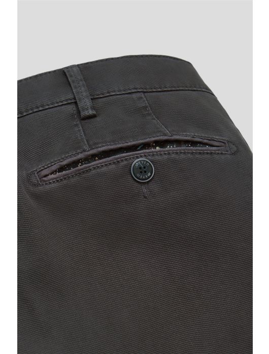 katoenen broek Meyer grijs effen katoen, stretch Bonn