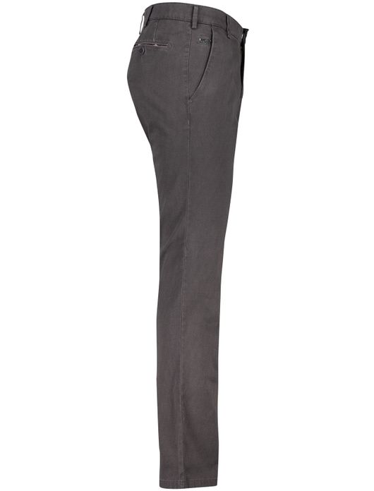 katoenen broek Meyer grijs effen katoen, stretch Bonn