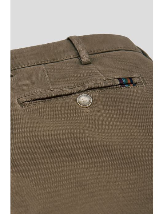 katoenen broek Meyer bruin effen katoen