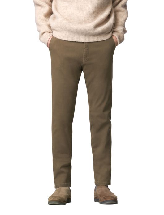 katoenen broek Meyer bruin effen katoen