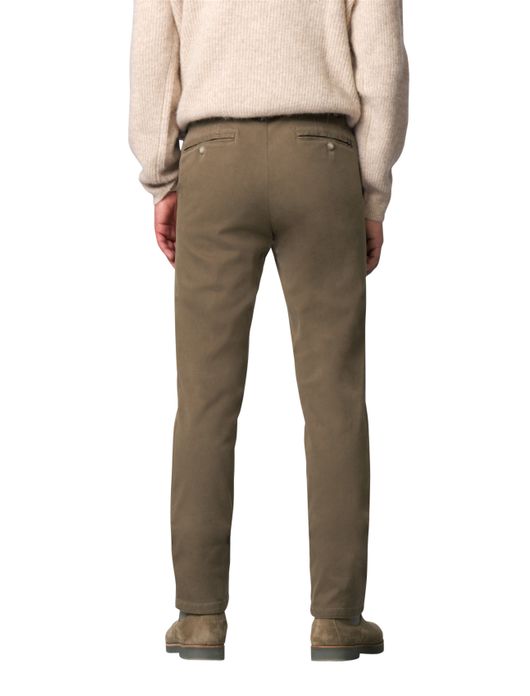 katoenen broek Meyer bruin effen katoen